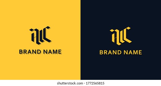 Logo de la letra inicial AL minimalista. Este logo incorpora con la tipografía moderna de forma creativa.