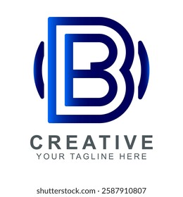 Minimalist Initial Letter B Logo, Modern Vector Logo Design Template Element Suitable for Business Identity, Branding, and Company Branding.
