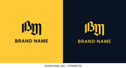 Minimalist Initial letter BM logo.