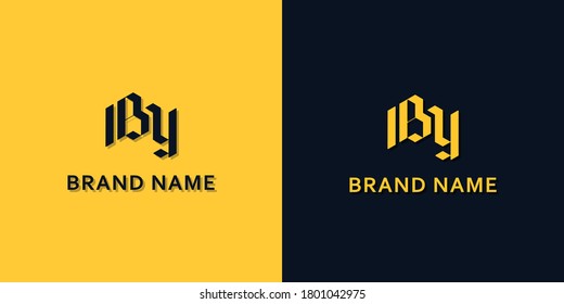 Minimalist Initial letter BY logo. This logo incorporate with modern typeface in the creative way.It will be suitable for which company or brand name start those initial.