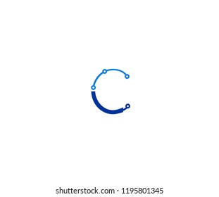 Minimalist Initial Letter C Tech Logo Design