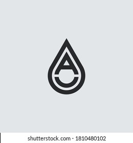 Minimalist Initial Letter A with Droplet or Oil Drop Logo Design Vector
