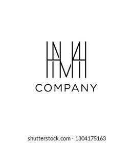 Minimalist Initial Letter HMH Logo Design. For your brand identity or company logo