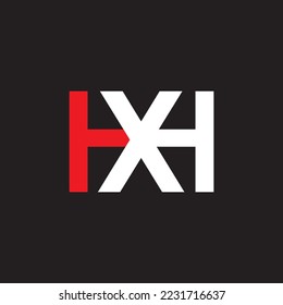  Minimalist initial letter hx or xh monogram logo design
