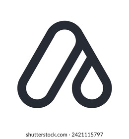 Minimalist Initial Letter A Logo with Droplet, Oil Drop, or Water drop