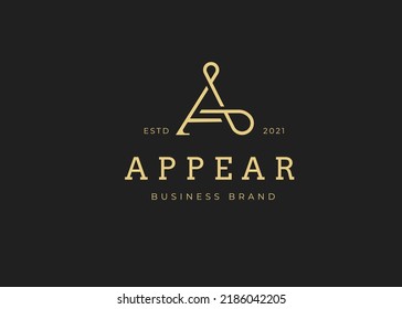 Plantilla de diseño de logotipo de monograma de letra A minimalista, estilo vintage, ilustraciones vectoriales