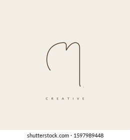 Minimalist Initial Letter N logo Icon.  Abstract  Vintage Line Letter Logo Icon Vector Design Concept .