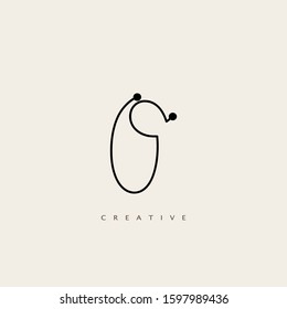 Minimalist Initial Letter O logo Icon.  Abstract  Vintage Line Letter Logo Icon Vector Design Concept .