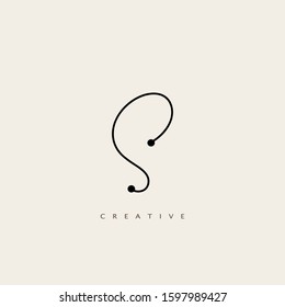 Minimalist Initial Letter S logo Icon.  Abstract  Vintage Line Letter Logo Icon Vector Design Concept .