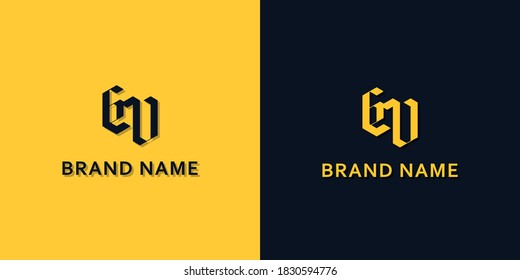 Logo del CV de letras iniciales minimalistas. Este logo incorpora con la tipografía moderna de forma creativa. Será adecuado para qué empresa o nombre de marca inician esas iniciales.