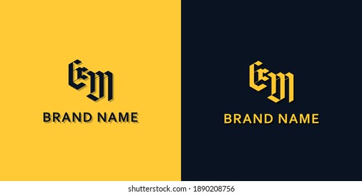 Minimalist Initial letters EM logo. This logo incorporate with modern typeface in the creative way. It will be suitable for which company or brand name start those initial.