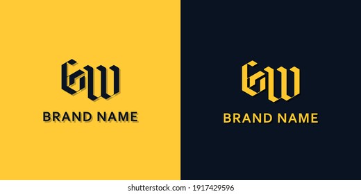 Logo de las letras iniciales minimalistas de GW. Este logo incorpora con la tipografía moderna de forma creativa. Será adecuado para qué empresa o nombre de marca inician esas iniciales.