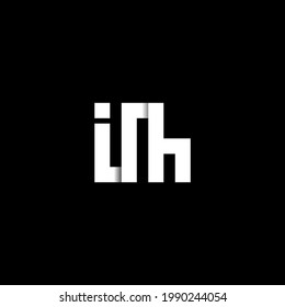 Letras iniciales minimalistas Modelo de logotipo de vector de monograma INH