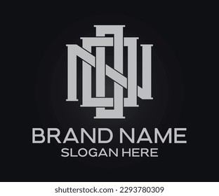 monograma de letras iniciales minimalistas, logotipo de marca de ropa urbana