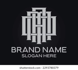 monograma de letras iniciales minimalistas, logotipo de marca de ropa urbana