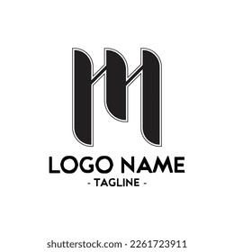 Minimalist Initial Logo Template. M Logo. Initial M. Simple Design. 3 Lines. Icon Logo