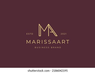 Minimalist Initial M A letter logo design template, vintage style, Vector illustrations