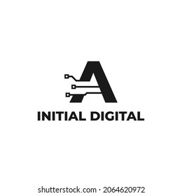 minimalist initial modern logo digital
