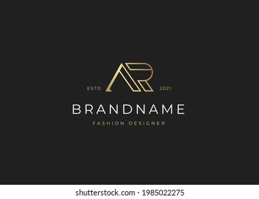 Minimalist Initial A R letter logo design template, vintage style, Vector illustrations
