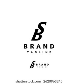 Minimalist Initial S Above B Letter Logo Design. Simple Initial SB Letter in One Symbol Logo Design.