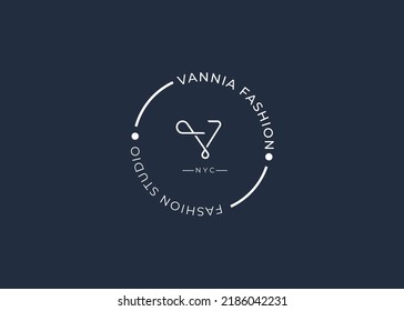 Minimalist Initial V letter logo design template, vintage style, Vector illustrations