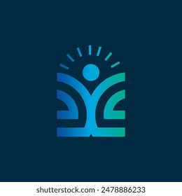 Minimalist Initials CC with Human Logo Icon Vector
