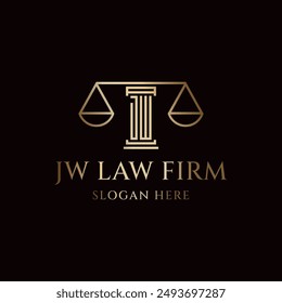 Minimalist Initials JW Law Firm Logo Vector Illustration