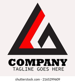 Minimalist initials vector logo for company
