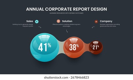 Minimalist Innovation Frame Design Vector Illustration. Consulting Analysis Three Element Infographic Slide Layout. Digital Review 3 Step Diagram Slideshow Template.