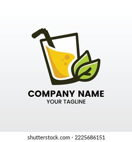 Minimalist inspiring drink juice logo template
