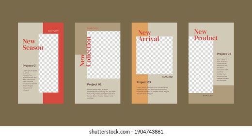 Minimalist instagram stories template. Vector illustration.