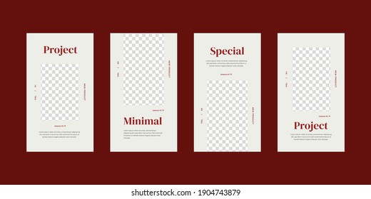 Minimalist instagram stories template. Vector illustration.