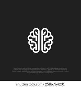 Minimalist and intellectual outline brain, mind, thinking, intelligence logo, reflecting creativity and modern thinking for a distinctive brand identity.