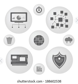 Minimalist Interface Icons Set Modern Design, Vector