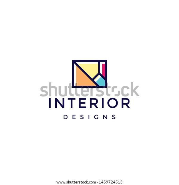 Minimalist Interior Design Logo Template Stock Vector