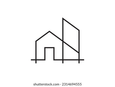 minimalist interior furniture home logo. perfect for property, real estate, business etc.