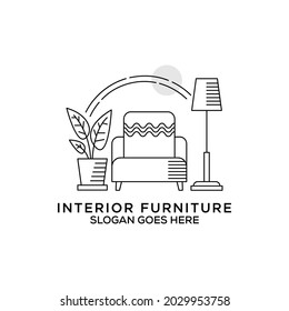 minimalist interior furniture logo design vector, can be used as signs, brand identity, company logo, icons, or others.