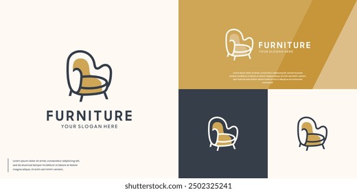 Logotipo interior minimalista, muebles para el hogar, Vector gráfico del logotipo.