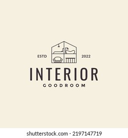 minimalist interior parts hipster logo design