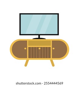 Minimalist Interior Vector Illustration - TV Cabinet