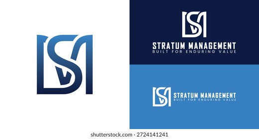 Un logotipo S y M entrelazado y minimalista para un holding. Diseñe una marca geométrica estable que represente el legado, la inversión privada y la fortaleza de una oficina familiar moderna.