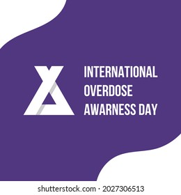 Minimalist International Overdose Awareness Day paper cut background vector. vector illustration for web and printing isolated on purple white.