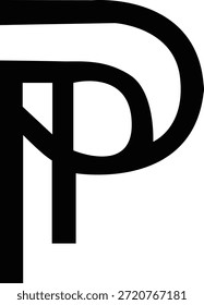 Logotipo monográfico P-R entrelazado minimalista