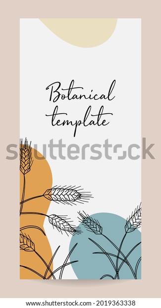 Minimalist Invitation Card Template Design Floral Stock Vector (Royalty