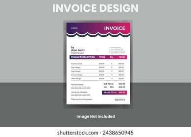A minimalist invoice template design