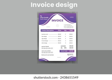 A minimalist invoice template design