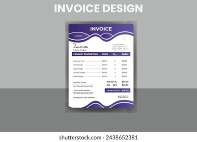 A minimalist invoice template design