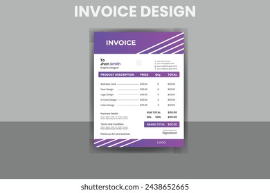 A minimalist invoice template design