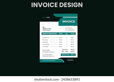 A minimalist invoice template design