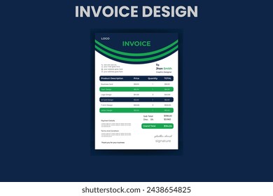 A minimalist invoice template design